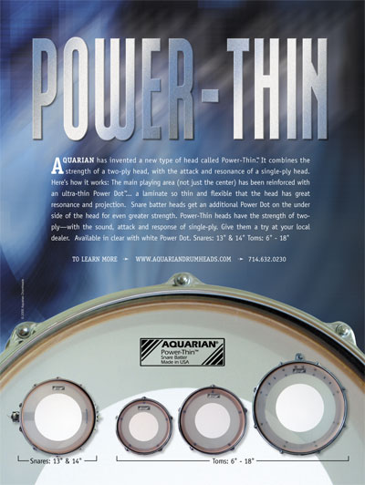 TapTest Ad Modern Drummer Power Thin